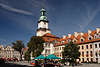 Hirschberg Rathaus mit Siebenhäusern Markt-Arkaden Marktstände