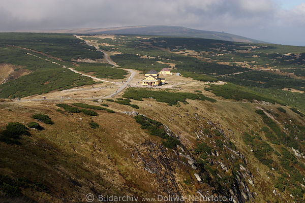 Koppenplan Fotos Riesengebirge Tundra mit Schlesierhaus Blick oberhalb Melzergrund