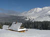 Bd0911_Berghütte in Nationalpark Hohe Tatra Natur Winterfoto, Bergland romantische Schneelandschaft