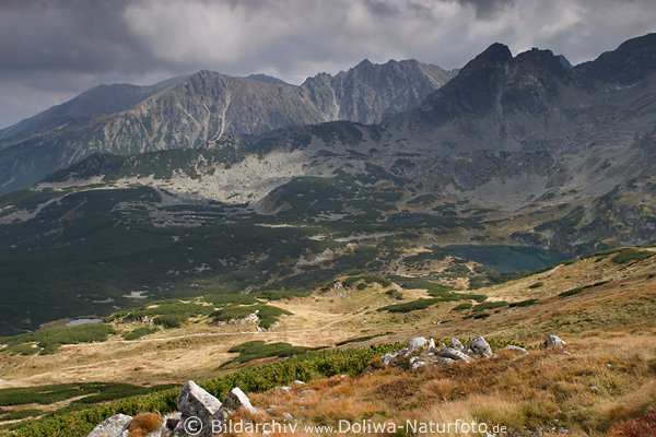 Bergseen im Gasienicowa Tal unter Gipfeln Hohe Tatra Nationalpark nah Zakopane