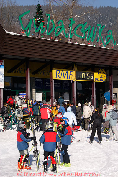 Zakopane Gubalwka Skilifte Foto, Skifahrer Bergbahnen Winterbild, Sportzentrum Bild Aufzug zur Skipiste