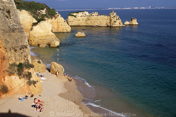 Algarve Badebucht Praia Dona Ana Strand am Meer
