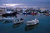 Hafen von Sagres Meeresbucht Algarve Fischerboote in Dämmerung-Bild Portugal-Reise