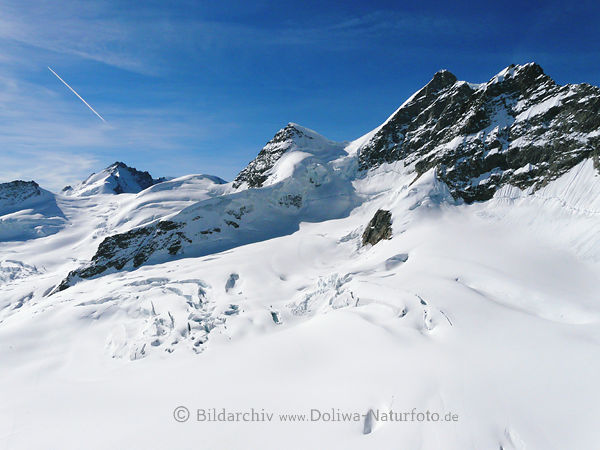 Aletschgletscher Foto Berner Alpen Schneegipfel Winterbild Jungfraujoch grandiose Bergwelt