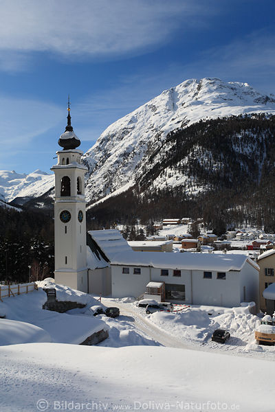 Pontresina Winterblick (Puntraschigna) Oberengadin Berge