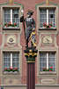 601754_ Eidgenössischer Krieger Foto, Brunnenfigur Skulptur, Eidgenoss-Brunnen auf Rathausplatz Stein am Rhein