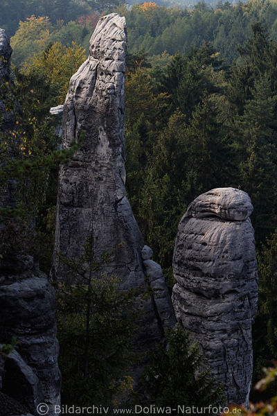 Sandsteinfelsen Naturfoto Doppelturm Felsentrme Prachovske skly bizarre Felsenwelt