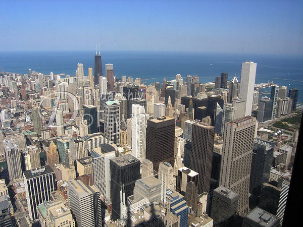 Chicago Wolkenkratzer Skyline Bild von oben City am Michigansee mit Sears Tower