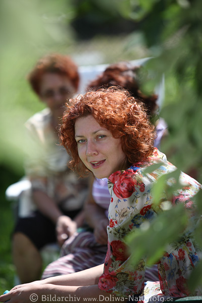 Rothaarige Frau hbsches Mdchen mit Haarflle