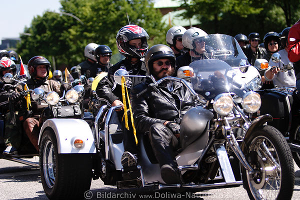 Motorradfahrer Foto Biker Paradefahrt Konvoi in Hamburg