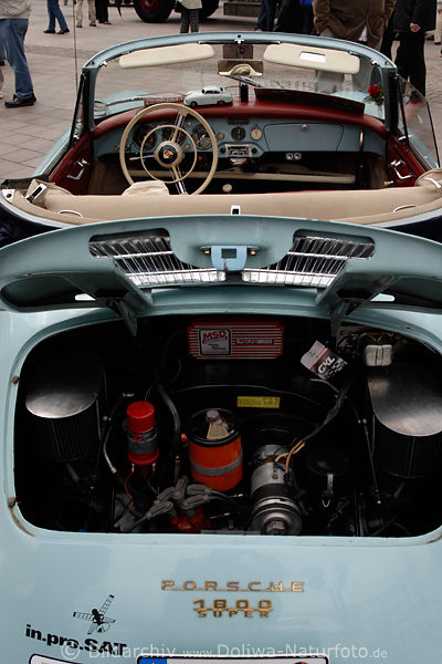Porsche 1800 Super Motorblick Oldtimer Heck