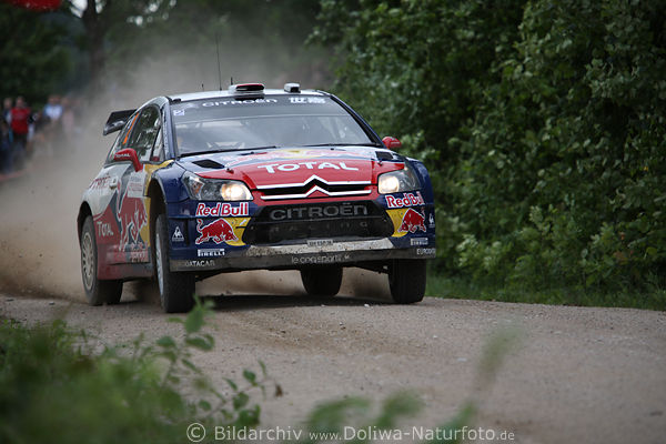 Citroen C4 Autorennen Spanier Dani Sordo auf Schotterpiste Masuren Rally-Polen