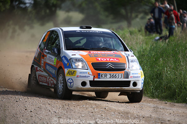 Citroen Renn-Auto Schotterpiste Sprint von Chmielewski + Gospodarczyk polnische Rennfahrer Rally-Mazury Aktion