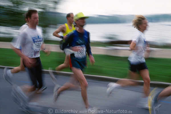 Marathonlauf Bewegungsspuren in Geschwindigkeit