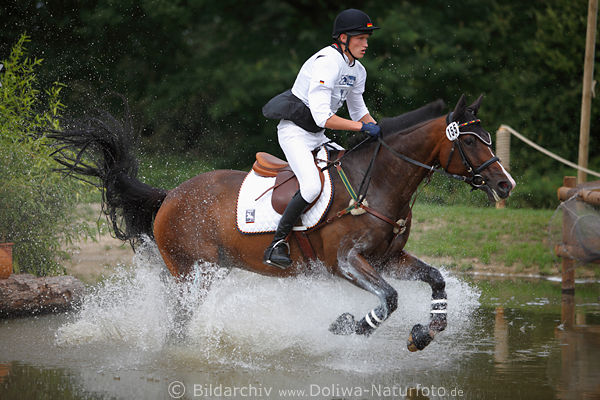Ben Leuwer PferdeRitt Wasserhindernis Cross-country