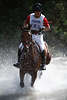 001419_Gelnde Wasserritt Superbild Reiter auf Pferd Michael Dahlkamp Dr. spritziger Ritt in Wassertropfen auf Salvatore D