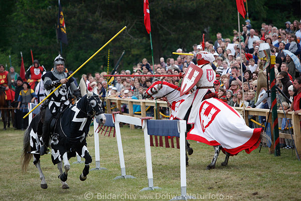 Ritter zu Pferd Lanzen-Duell Schaukampf