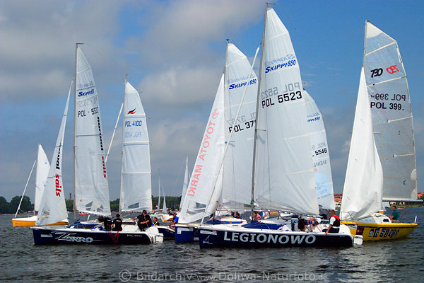 Segelsport in Masuren, Skippi 650 in Polen auf Seenplatte bei Gizycko (Ltzen)