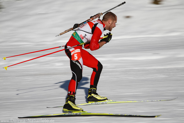 sterreicher Biathlete Daniel Mesotitsch Lauf auf Skipiste