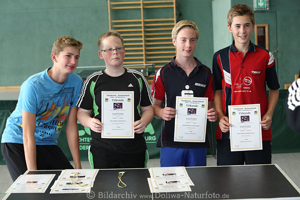 Doppel Sieger Ehrung Foto: 1. Simon Sperlich mit Dominik Beierbach 2. Felix Steinhoff mit Christian Meyer