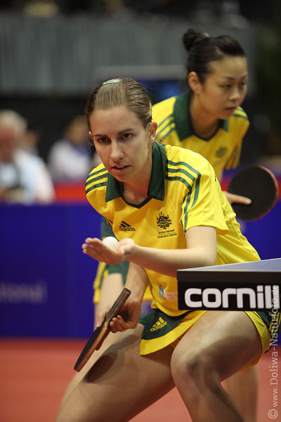 Campbell Innes Claire Australien Dame Pingpong Spielstar
