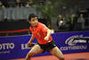 Penholder-Spieler Wang Hao Foto Tischtennis Vorhand Ballschuss Aktionportrait