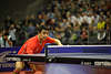 Chinese Wang Hao Vorbereitung zum Rückhandschlag Tischtennisbild Aktionporträt