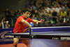 Wang Hao Rückhand-Spin Foto China Ball-virtuose Tischtennis Pingpongstar Aktionportrait