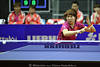 Li Xiaoxia chinesische Olympiasiegerin 2012 im Tischtennis-Einzel Ball-Topspin mit Körpertäuschung