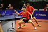 China Tischtennis-Samurai Doppelduo Spielfoto Ma-Lin/Wang-Hao standen fest im Match gegen Russland