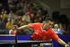 Chinese Xu Xin Match-photo, bei Olympia Team-Finale verliert gegen Japaner Jun Mizutani
