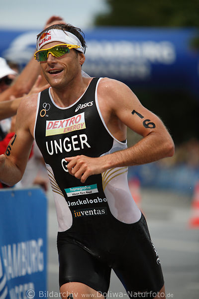 Daniel Unger Lauffoto von Hamburg Triathlon WM  frhlicher Weltmeister von 2007