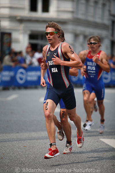 Claude Eksteen WM-Foto Triathlon Lauf-Portrt Wettbewerb in Hamburg
