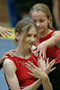 Gymnastik Mädchen bei Tanz-show Vorführung in Pause