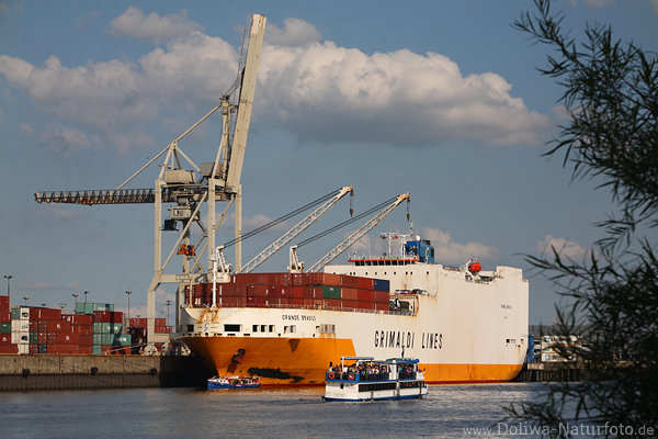 Schiffausflug Hafenfoto Elbe Kai Landschaft Grande Brasile Besuch in Hamburg