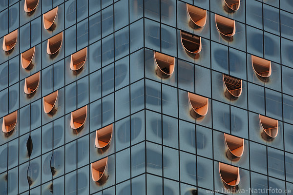 Wandffnungen Blaufassade Foto Elbphilharmonie Hamburg Fenster Wandbild
