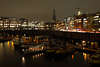 Hamburg City Binnenhafen Nachtlichter Wasserschiffe Port Panorama Kajen Michel Blick