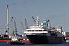 605488_Hafeneinfahrt Alexander von Humboldt Foto Kreuzfahrtschiff hinter Schlepper Wilhelmine