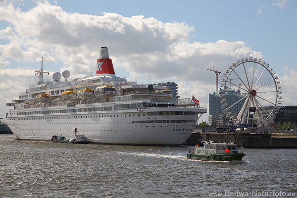 Black-Watch Kreuzfahrt-Schiff an Elbe in Hamburg-Hafencity