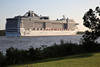 MSC Spendida Schiff Foto Elbe Flussreise Richtung Meer Wasser Kreuzfahrt Seetour