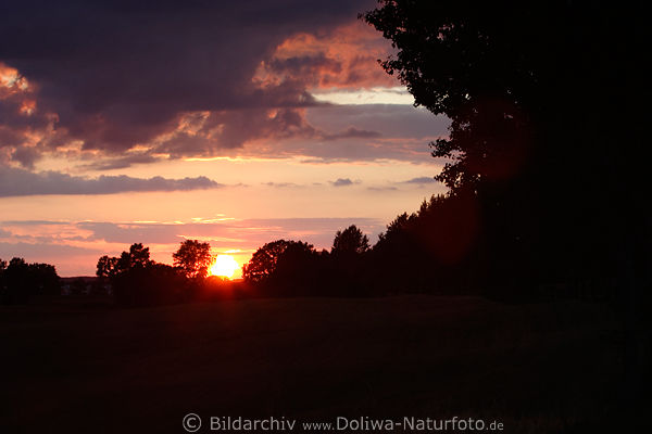 Sonnenuntergang lila Himmel Dmmerung rotblaue Wolken