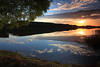 See-Sonnenuntergang romantische Wasserlandschaft Lichtstimmung Naturfoto