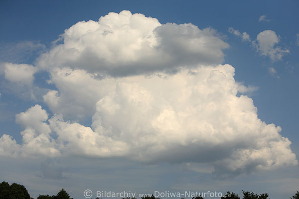 Weisse Wattewolke Foto am blauen Himmel in Naturbild