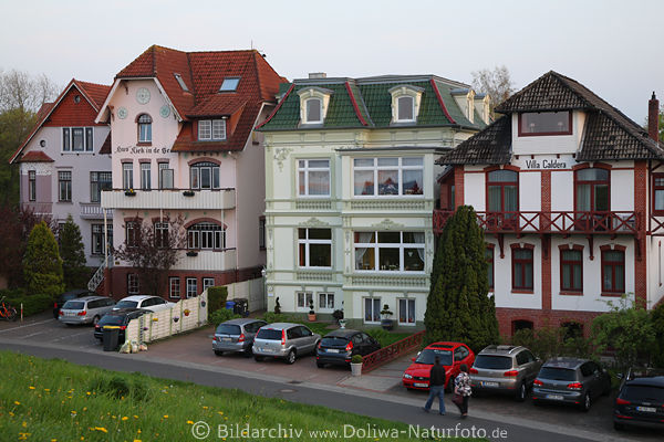 Cuxhaven Villen am Strand-Deich Foto Urlaub Reise Unterkunft an Nordsee & Elbe