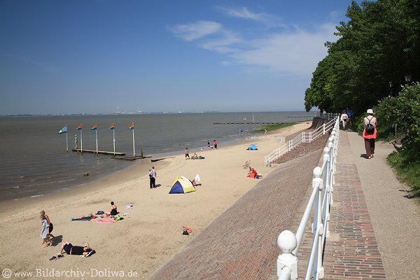 Dangast Badestrand Meerpromenade Nordseebucht Jadebusen Foto Wasser Deich Dangast Badestrand Meerpromenade Nordseebucht Jadebusen Foto Wasser Deich