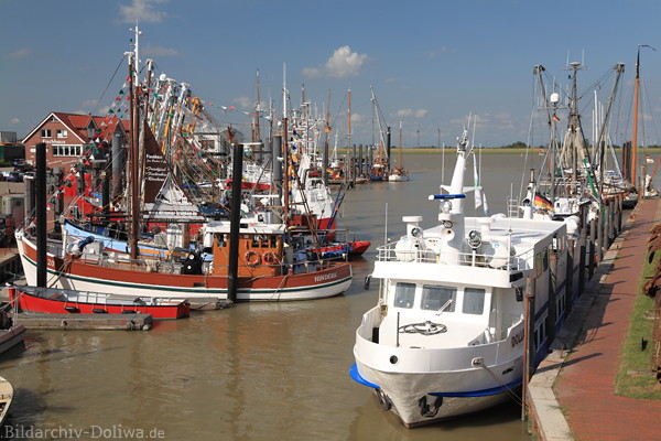 Schiffsarmada Ditzumer Hafen Kutter Seef�hre in Emswasser
