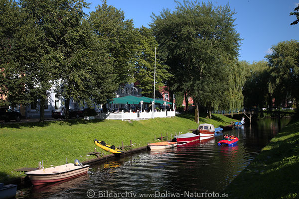 Friedrichstadt Gracht, Wasserboote, Mittel-Brch, Kanalbrcke, Cafe