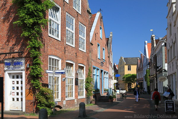 Altstadt von Leer Foto, Gasse friesische Huser Architektur Landschaft Reisebild