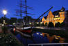 Papenburg Nachtbild Emskanal Schiff Friederike +Rathaus Nachtlichter
