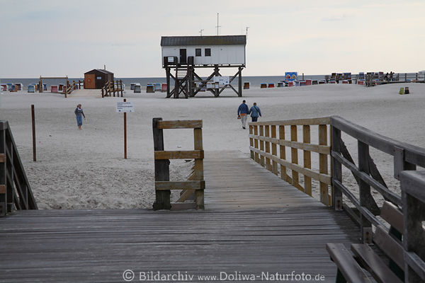 Nordseestrand St.-Peter-Ording Urlaub am Wasser Strandkrbe, Pfahlbau wegen Flutgefahr